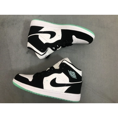 OG Jordan 1 Mid White Black Teal Tint (GS) 02