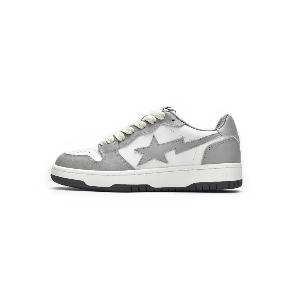 PKGoden A Bathing Ape Court Sta Light Grey Cream,  001FWG701033X