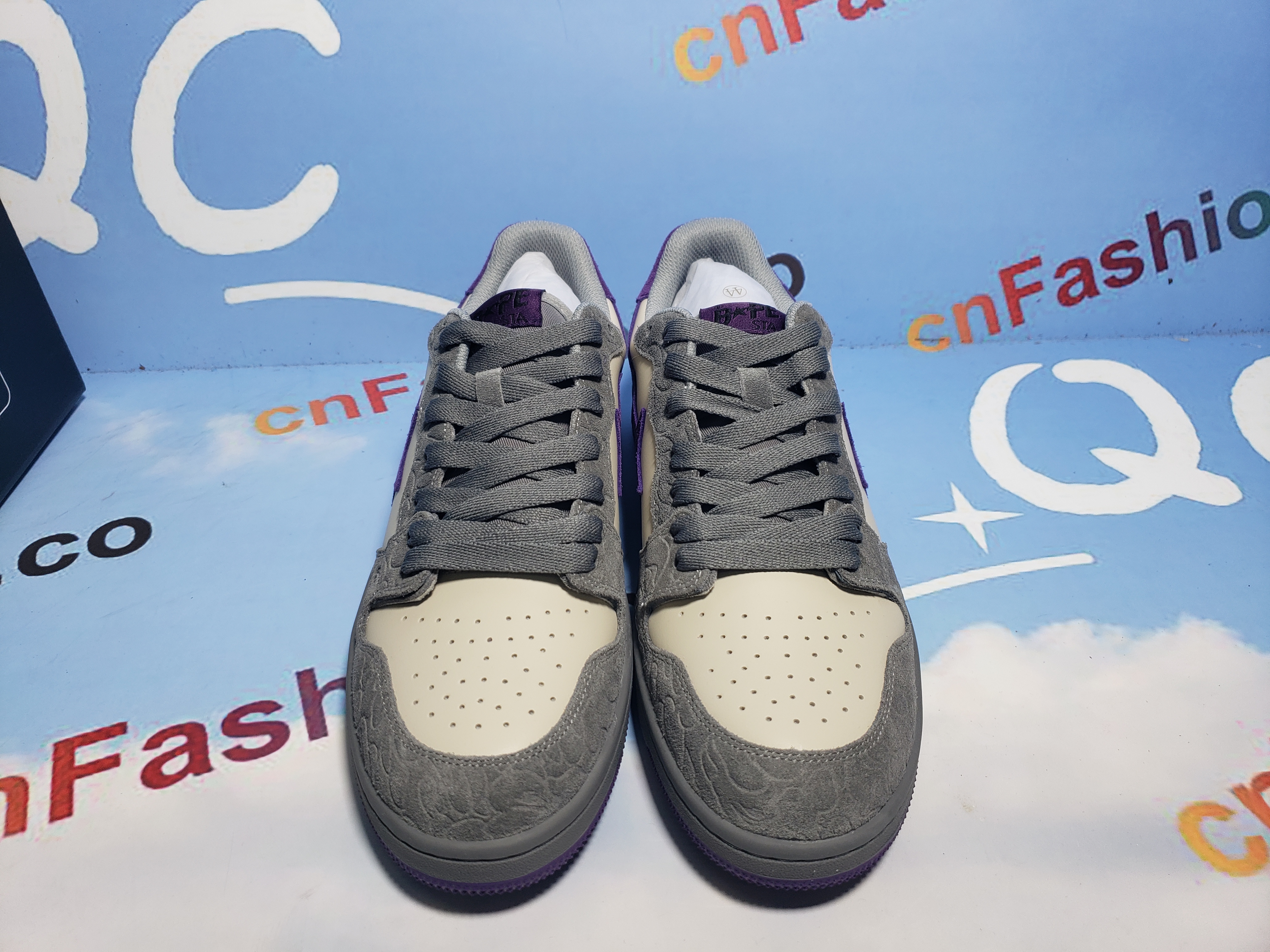 PKGoden A Bathing Ape Court Sta Mist Grey Royal Purple, 001FWG701032X