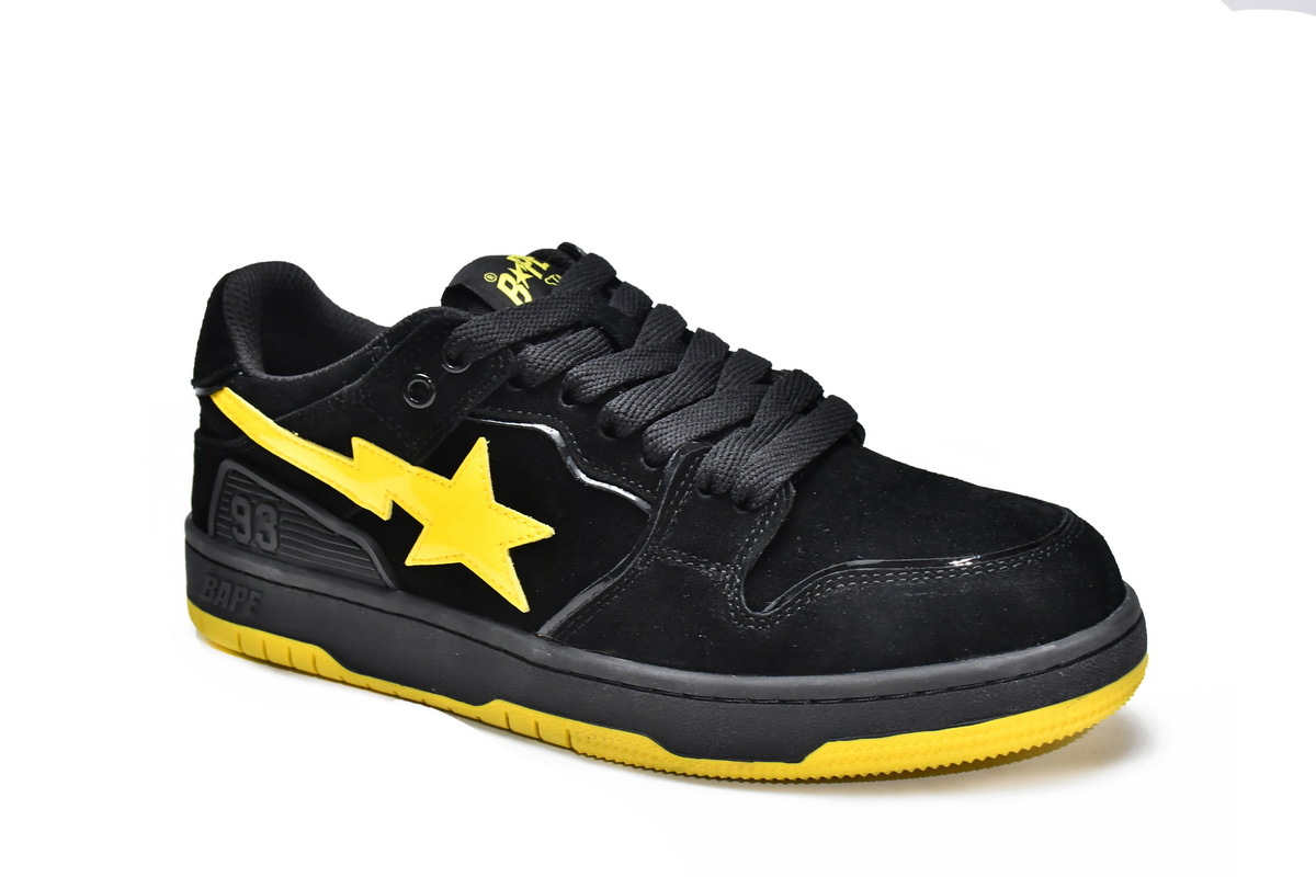 PKGoden A Bathing Ape Sk8 Sta Black Electric Yellow,  001FWG701031X