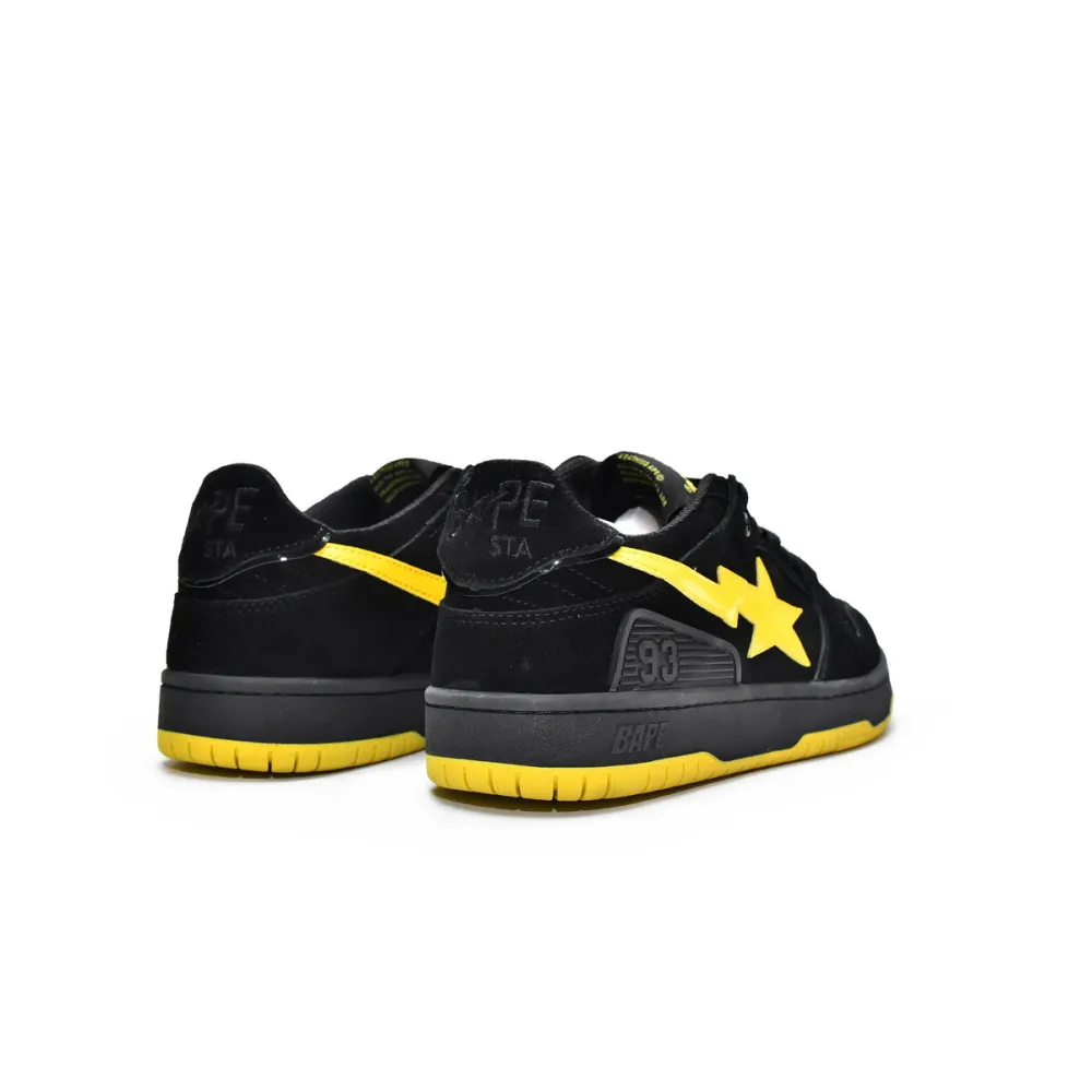 PKGoden A Bathing Ape Sk8 Sta Black Electric Yellow,  001FWG701031X