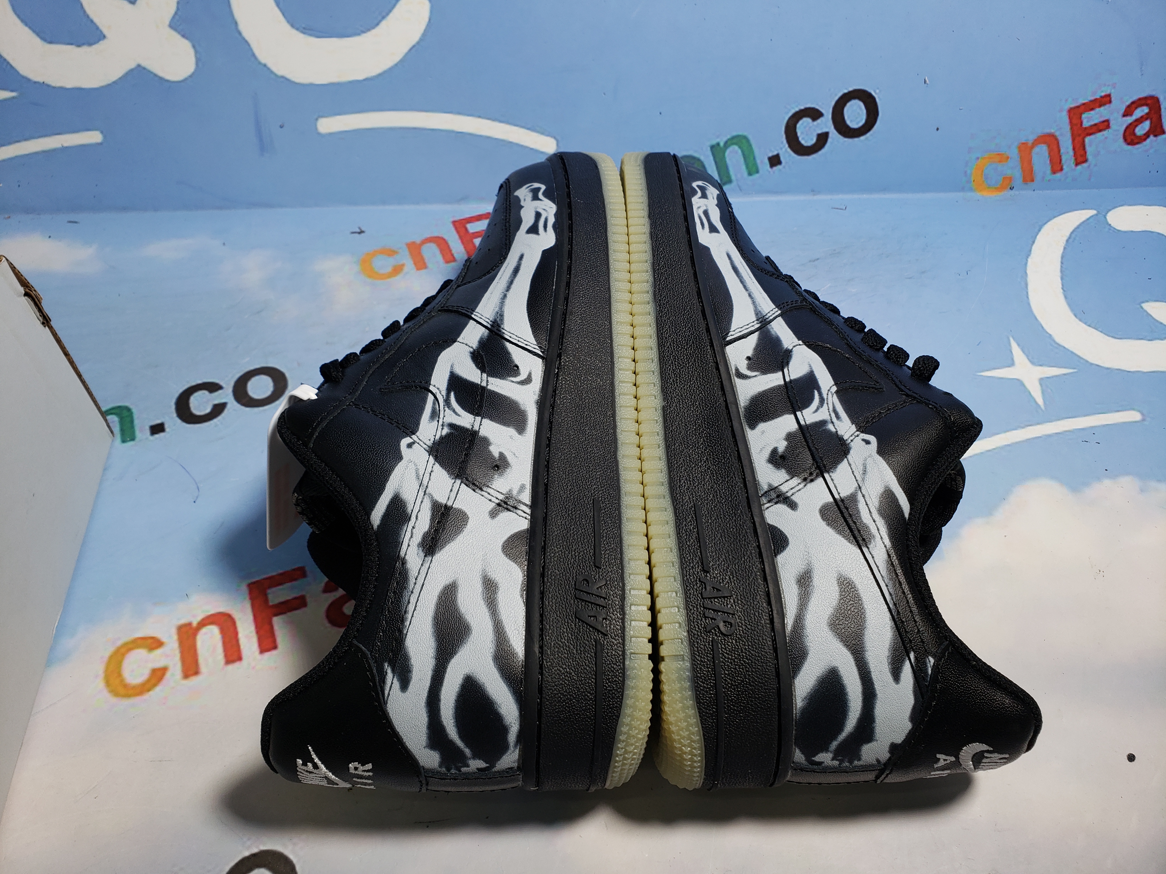 PKGoden Air Force 1 Low Black Skeleton Halloween (2019)