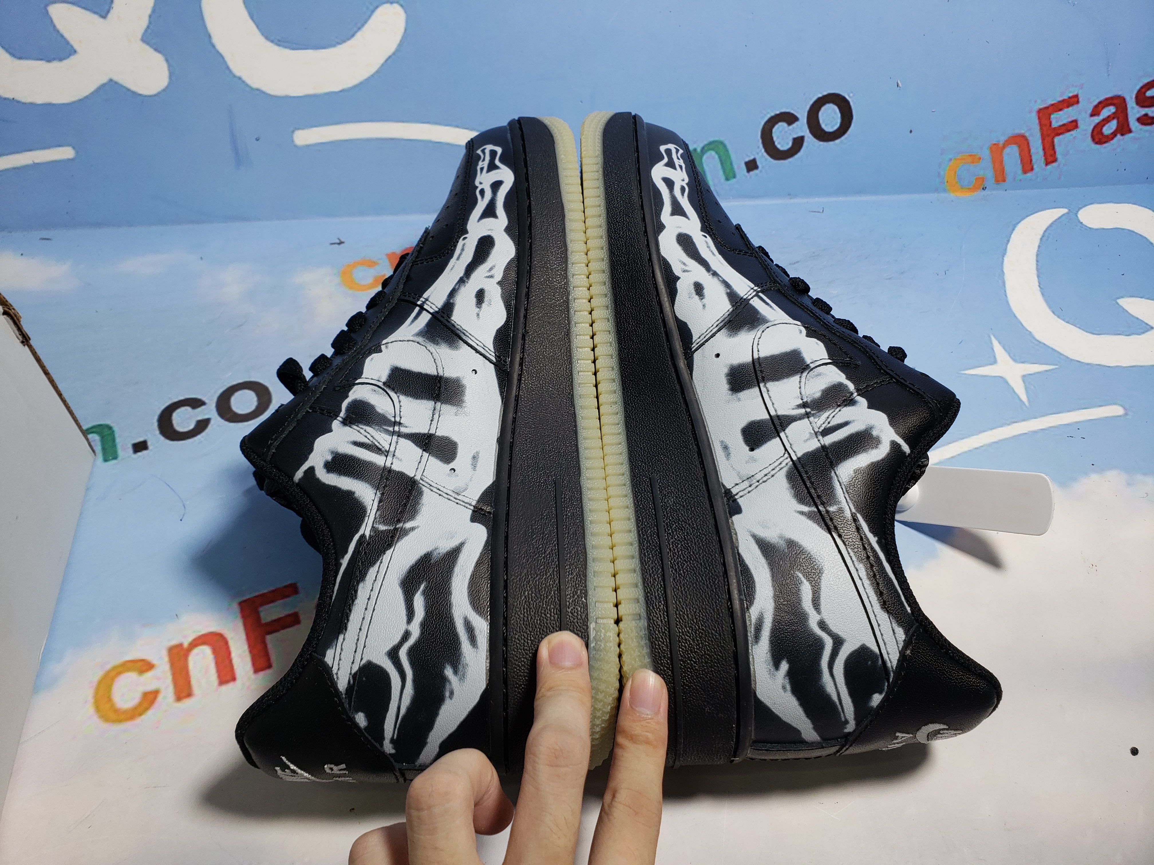PKGoden Air Force 1 Low Black Skeleton Halloween (2019)