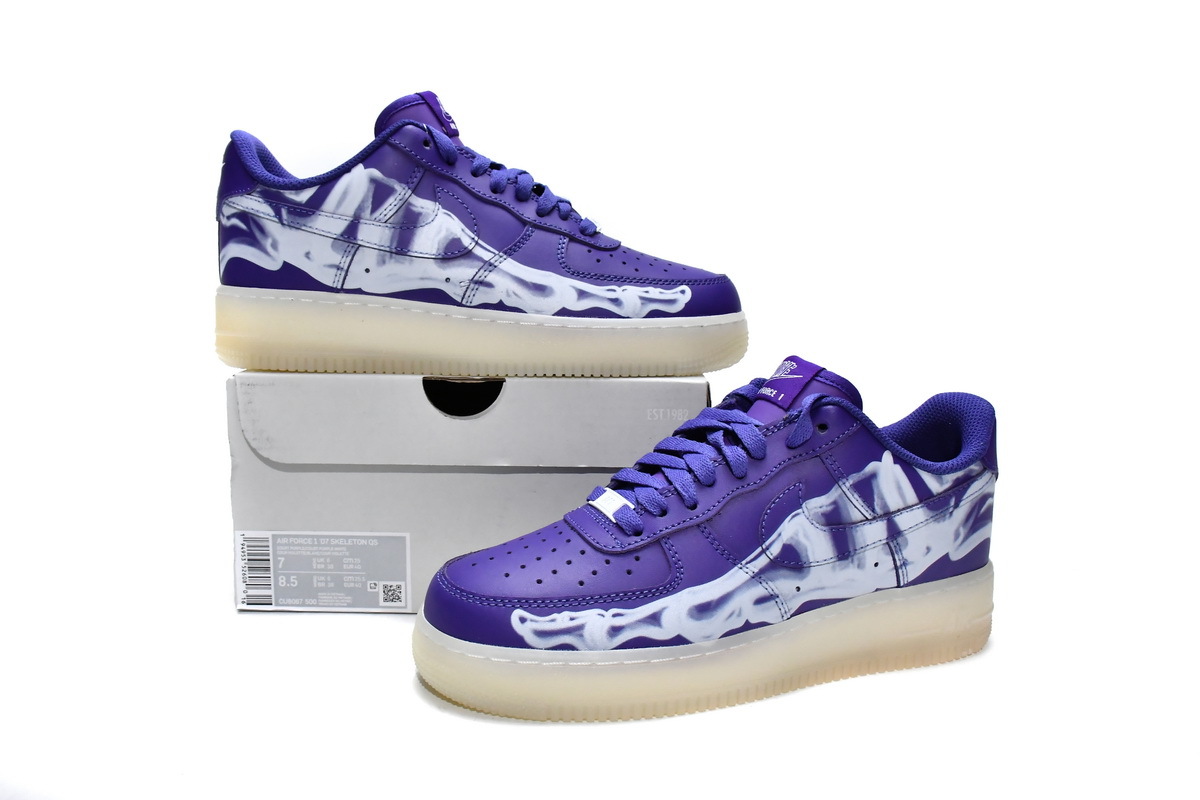 PKGoden Air Force 1 Low '07 QS Purple Skeleton Halloween (2021),CU8067-500
