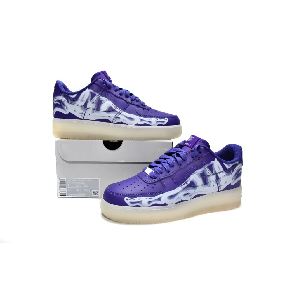 PKGoden Air Force 1 Low '07 QS Purple Skeleton Halloween (2021),CU8067-500
