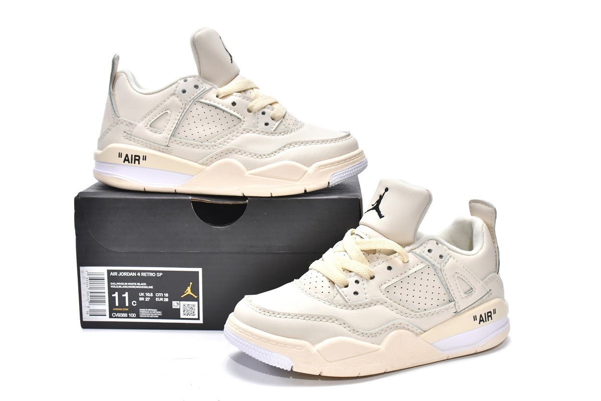 Jordan 4 kids shoes | Air Jordan 4 Retro PS Sail,CV9388-100