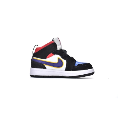 Jordan 1 kids shoes |Jordan 1 Mid PS Lakers Top 3,554724-058 01