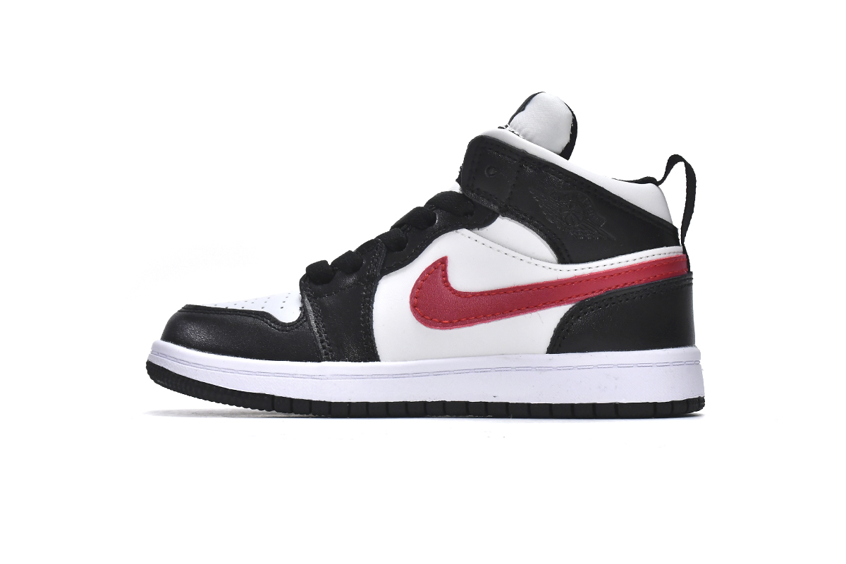 Jordan 1 kids shoes |Jordan 1 Mid PS Black Gym Red,705303-020