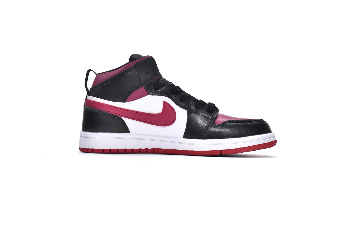 Jordan 1 kids shoes |Jordan 1 Mid PS Red Black Toe,AR6352-100