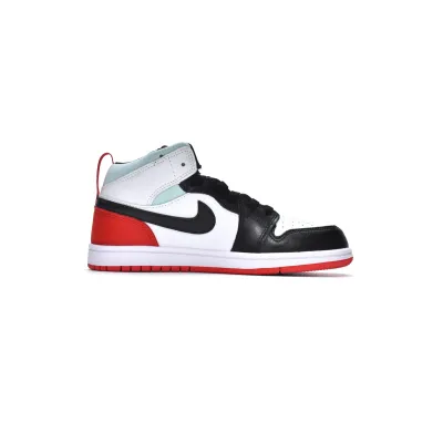 Jordan 1 kids shoes |Jordan 1 Mid PS Red Black Toe,BQ6932-100 01