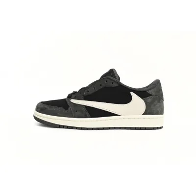 PKGoden Jordan 1 Low x Travis Scott Black Grey Low Help,DM7866-001 01