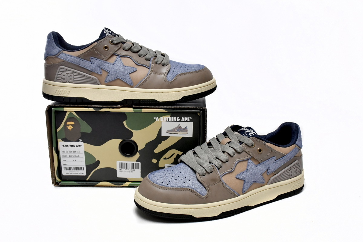 PKGoden A Bathing Ape Bape Sta Low Make old Khaki Blue,1120-291-019