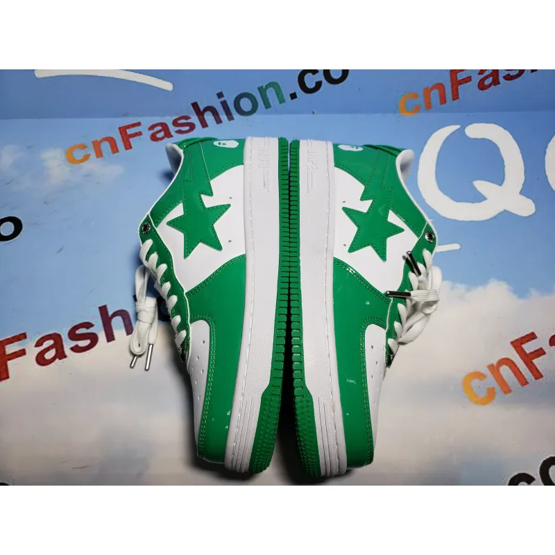 BMLin A Bathing Ape Bape Sta Low White Green 1H70-191-001