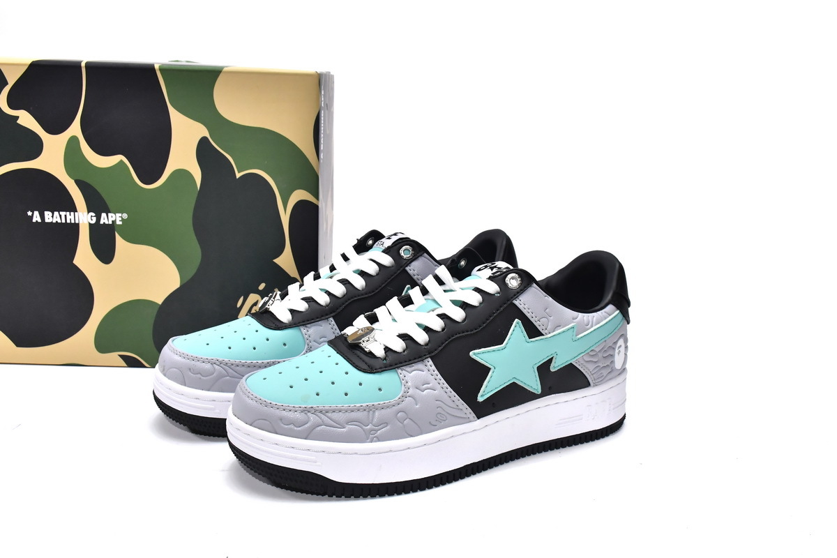 BMLin A Bathing Ape Bape Sta Low Grey Black 1H70-191-002
