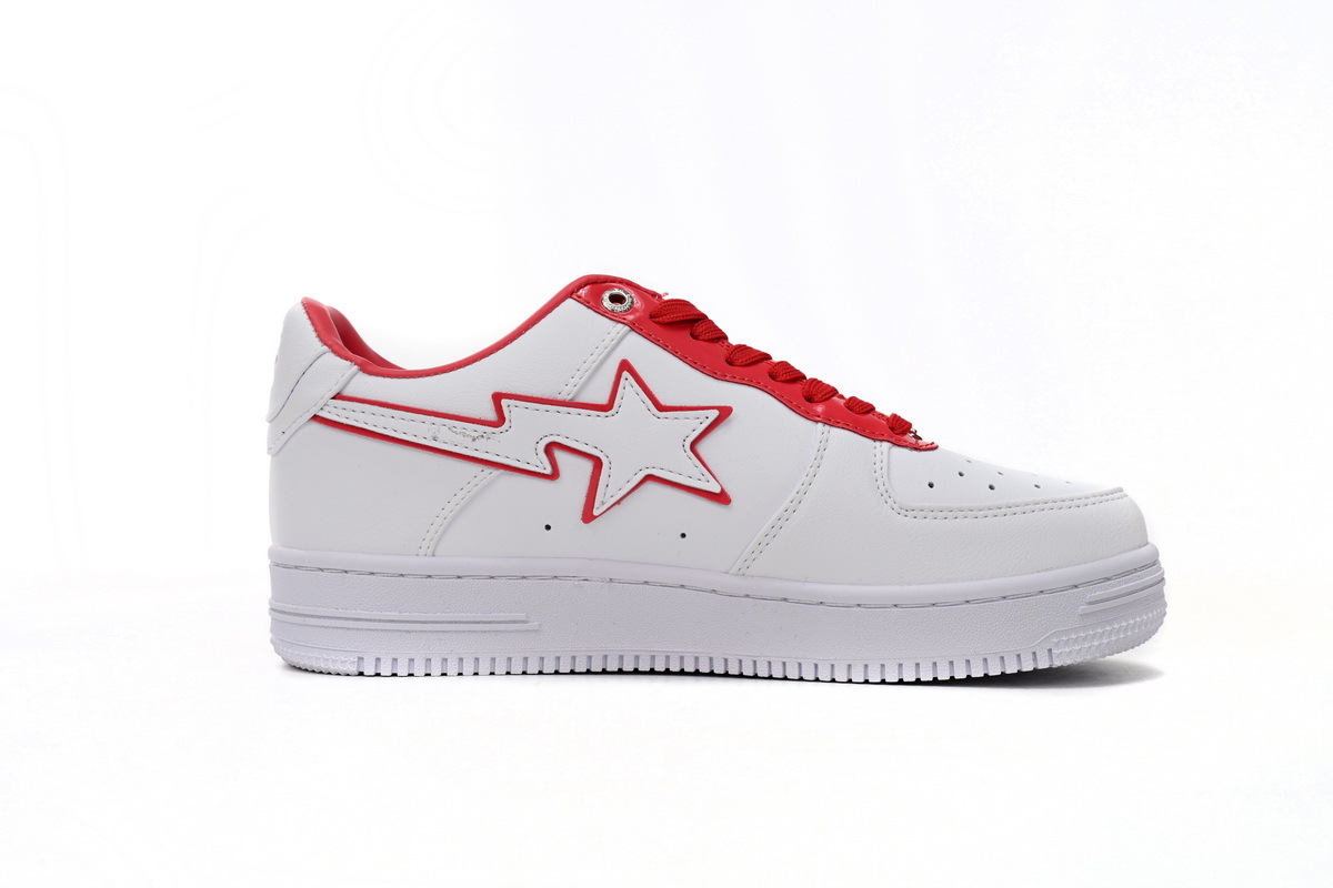 BMLin A Bathing Ape Bape Sta Low White Red Border,1J30-291-017