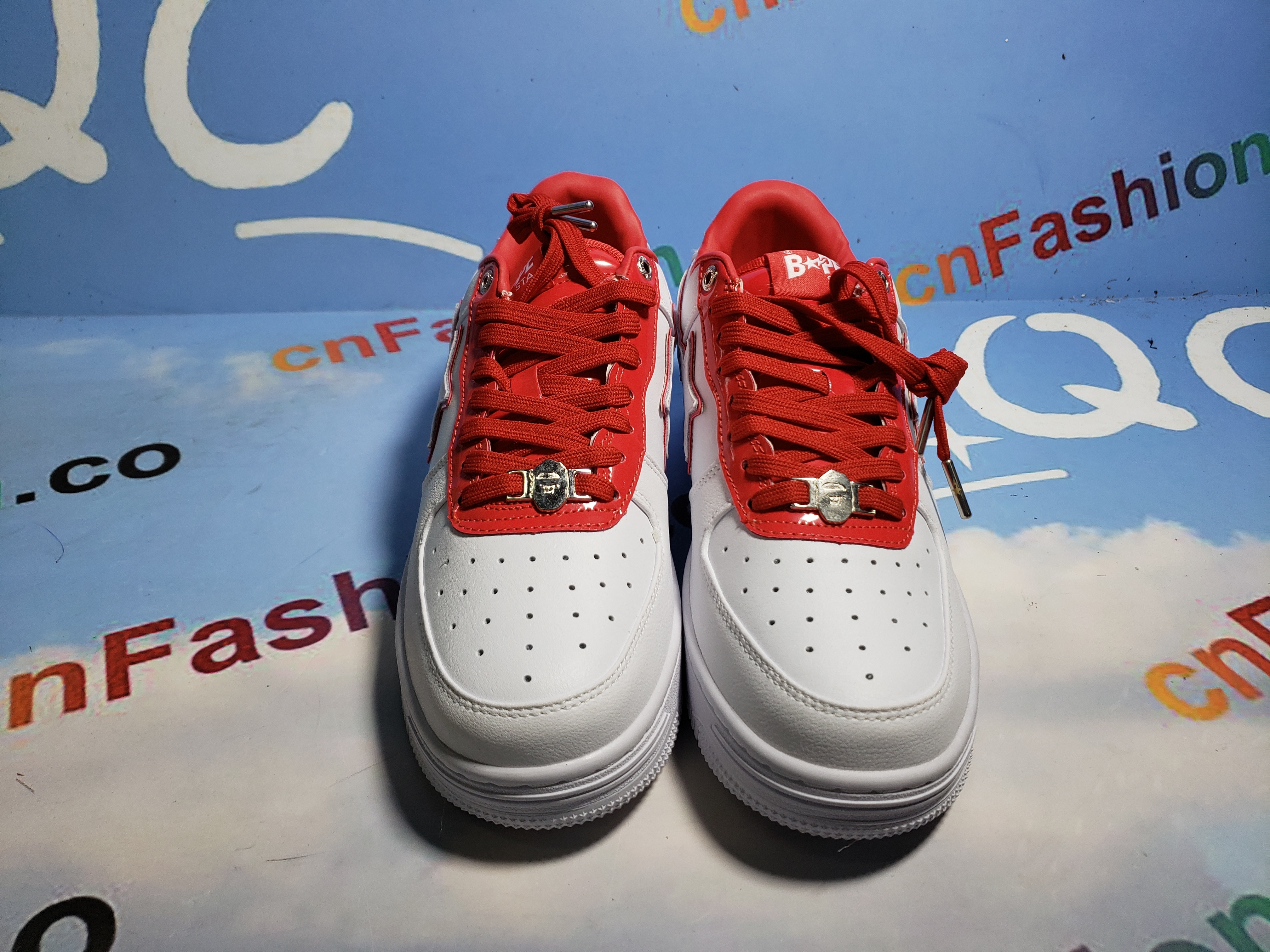 BMLin A Bathing Ape Bape Sta Low White Red Border,1J30-291-017