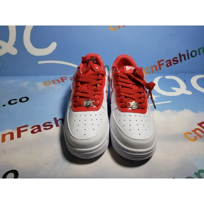 BMLin A Bathing Ape Bape Sta Low White Red Border,1J30-291-017 02