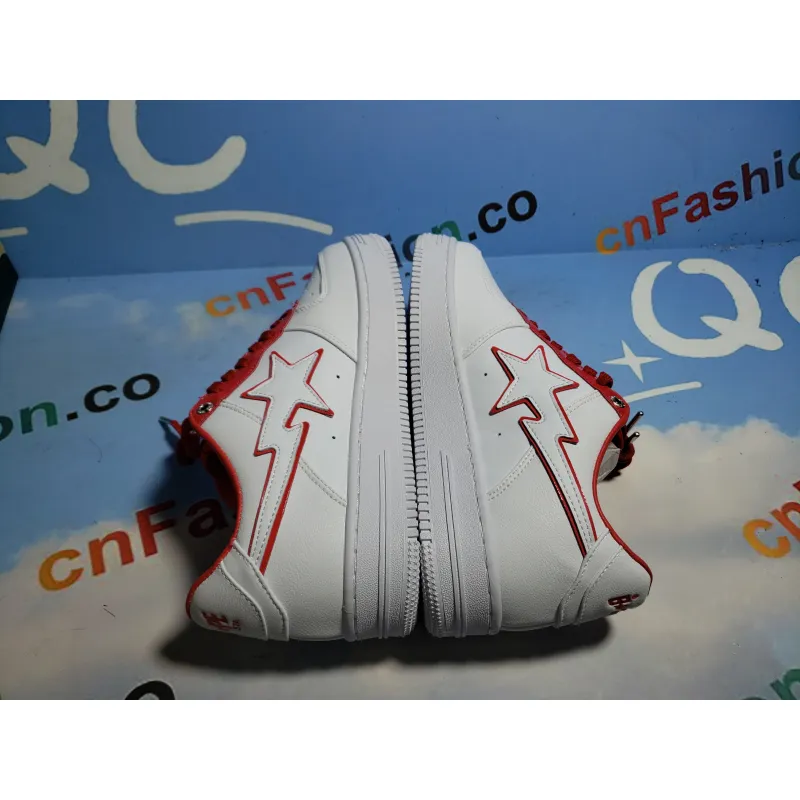 BMLin A Bathing Ape Bape Sta Low White Red Border,1J30-291-017