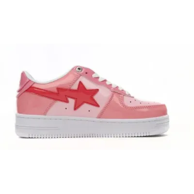 PKGoden A Bathing Ape Bape Sta Low Pink Paint Leather,1H2-019-1046 01