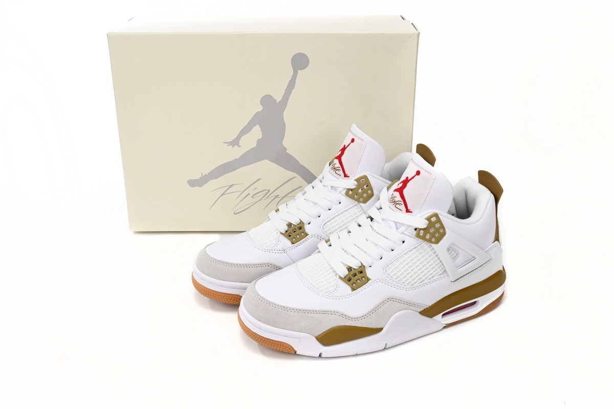 PKGoden Jordan 4 White Brown x SB,DR5415-120