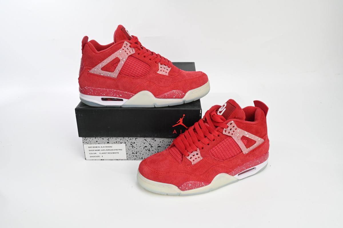 PKGoden Jordan 4 Retro Wine red ink splashing