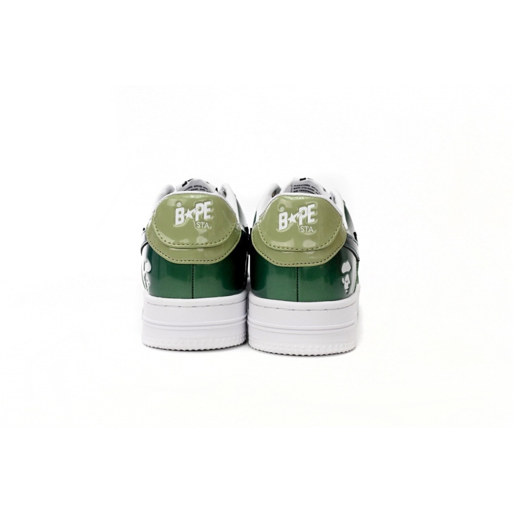 BMLin A Bathing Ape Bape Sta Low Black Green Mirror Surface,1H20 190 046