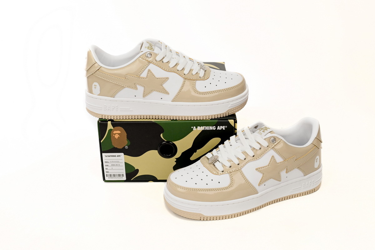 BMLIN A Bathing Ape Bape Sta Low White Brown Mirror Surface,1170 191 022