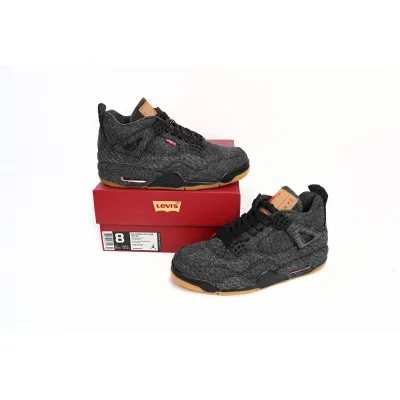 PKGoden Jordan 4 Retro Levi's Black (GS),AQ9103-001 02