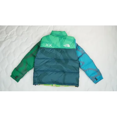 The North Face x KAWS Youth Retro 1996 Nuptse Jacket KW Safety Green Nuptse Print 02