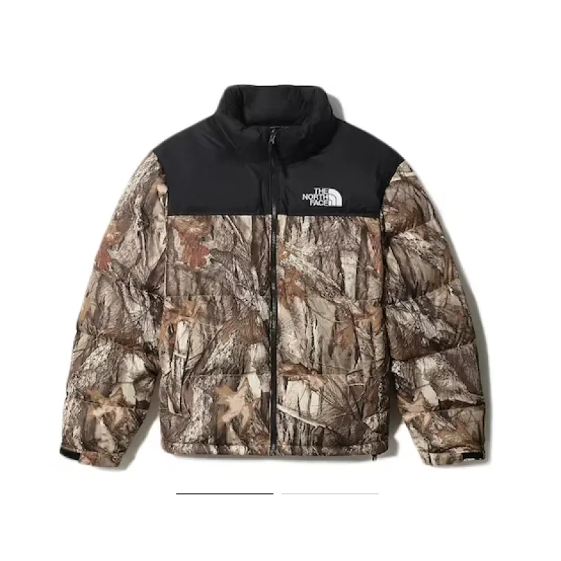 The North Face 1996 Retro Nuptse Packable Jacket Kelp Tan Forest Floor Print