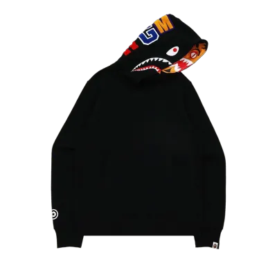 BAPE Shark x Tiger Pullover Hoodie Black 01