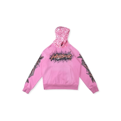 Hellstar Brainwashed Without Brain Hoodie Pink 01