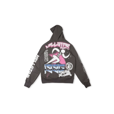 Hellstar Hoodie brown and pink 01