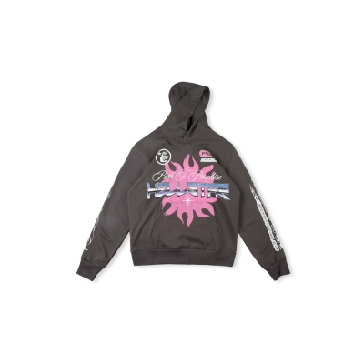 Hellstar Hoodie brown and pink 02