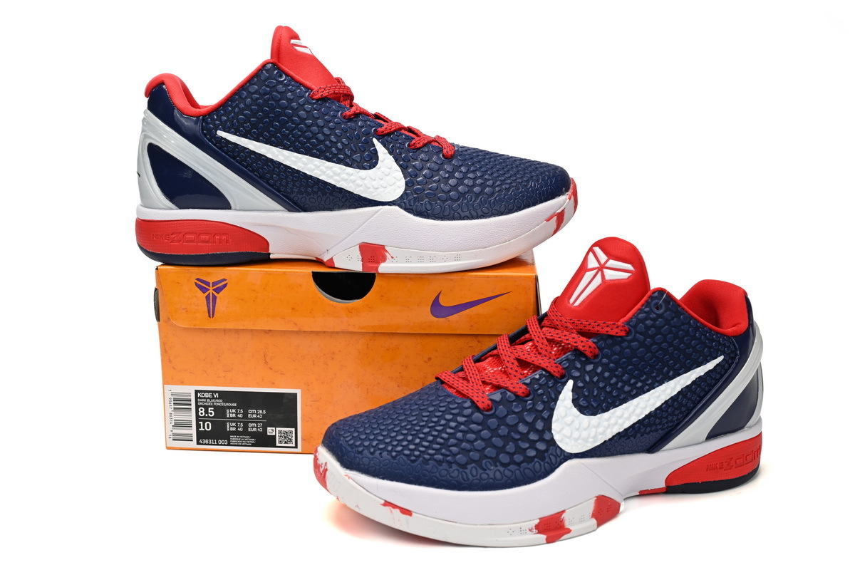 PKGoden Kobe 6 Protro White Blue Red,436311-003
