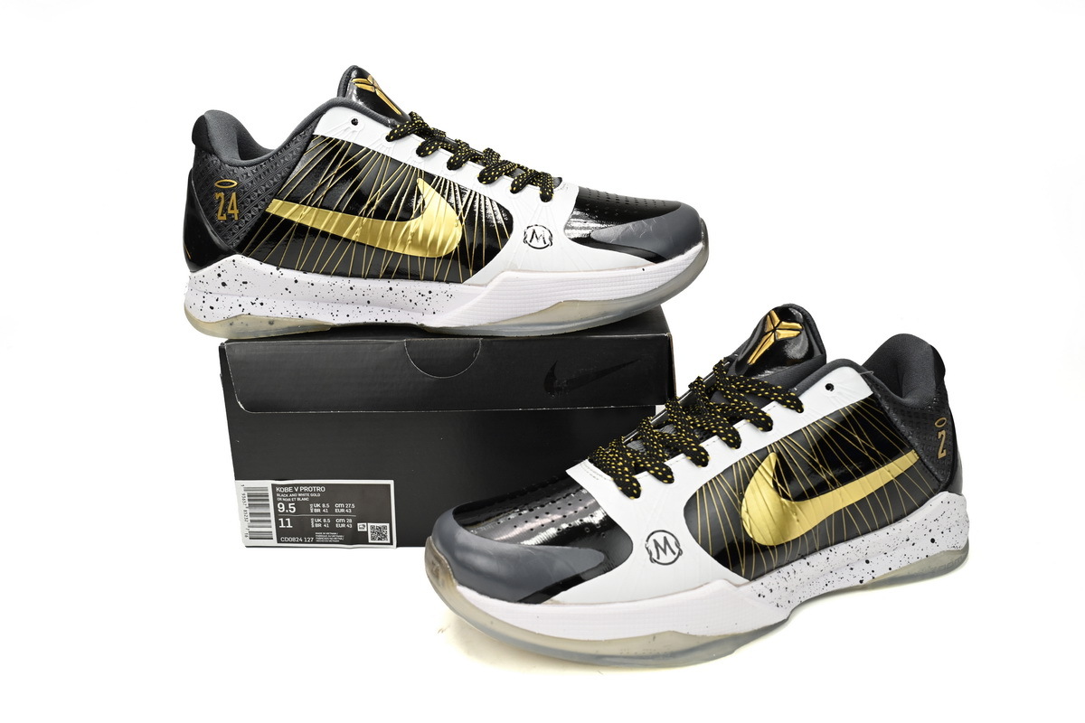 PKGoden Kobe 5 Protro Black White Gold,CD0824-127
