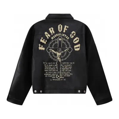 clothes - FEAR OF GOD printed leather Jacket 02