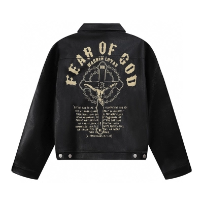 clothes - FEAR OF GOD printed leather Jacket 02