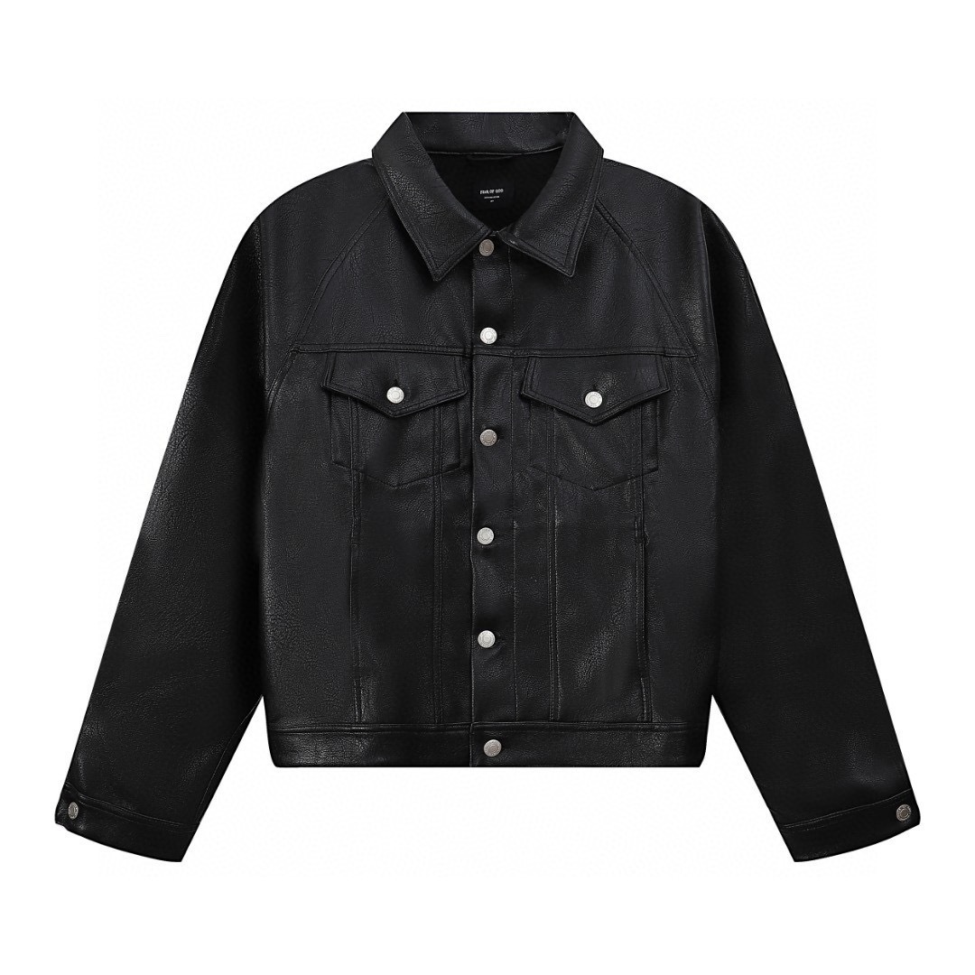 clothes - FEAR OF GOD printed leather Jacket