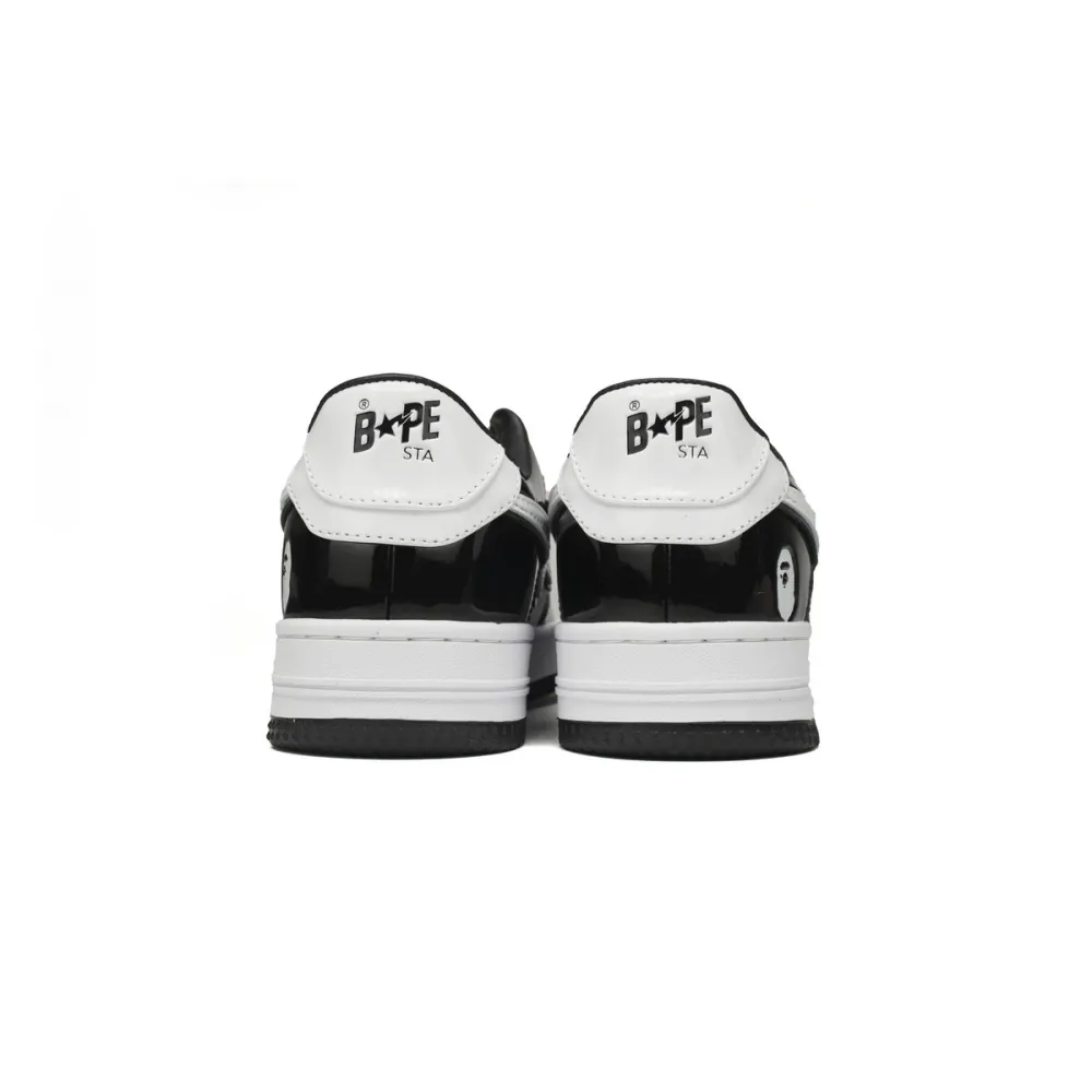 OG A Bathing Ape Bape Sta Low Black White,1H70-191-001