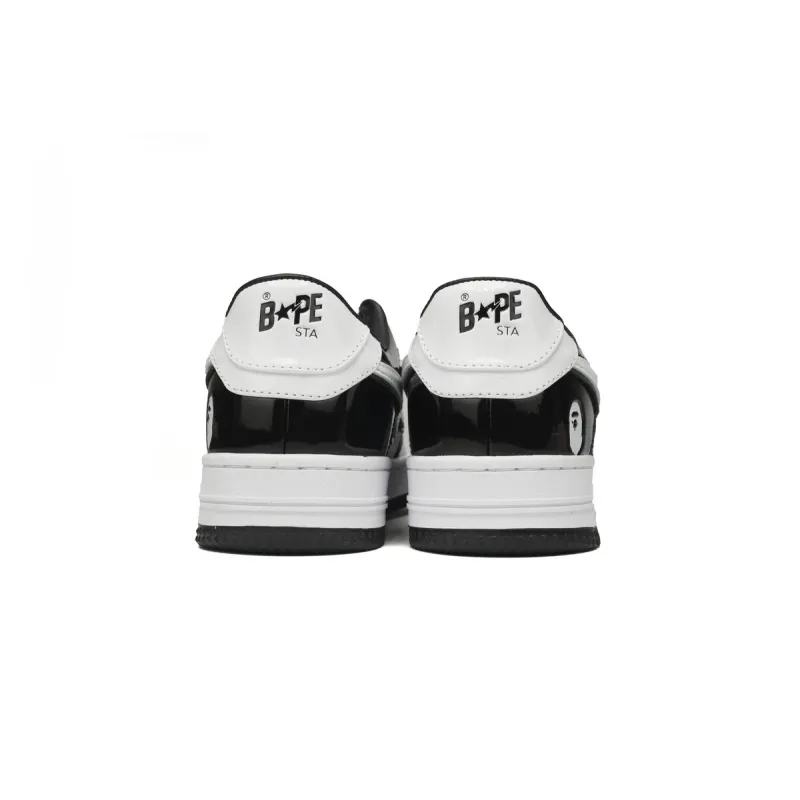 OG A Bathing Ape Bape Sta Low Black White,1H70-191-001