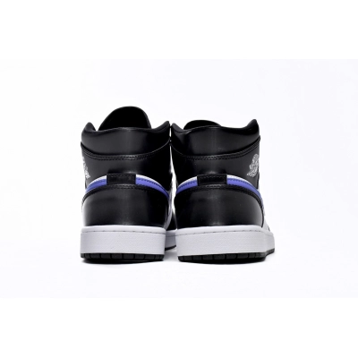OG Jordan 1 Mid Black Racer Blue White,554725-084 02