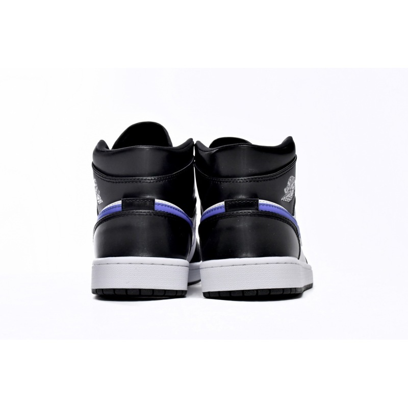OG Jordan 1 Mid Black Racer Blue White,554725-084