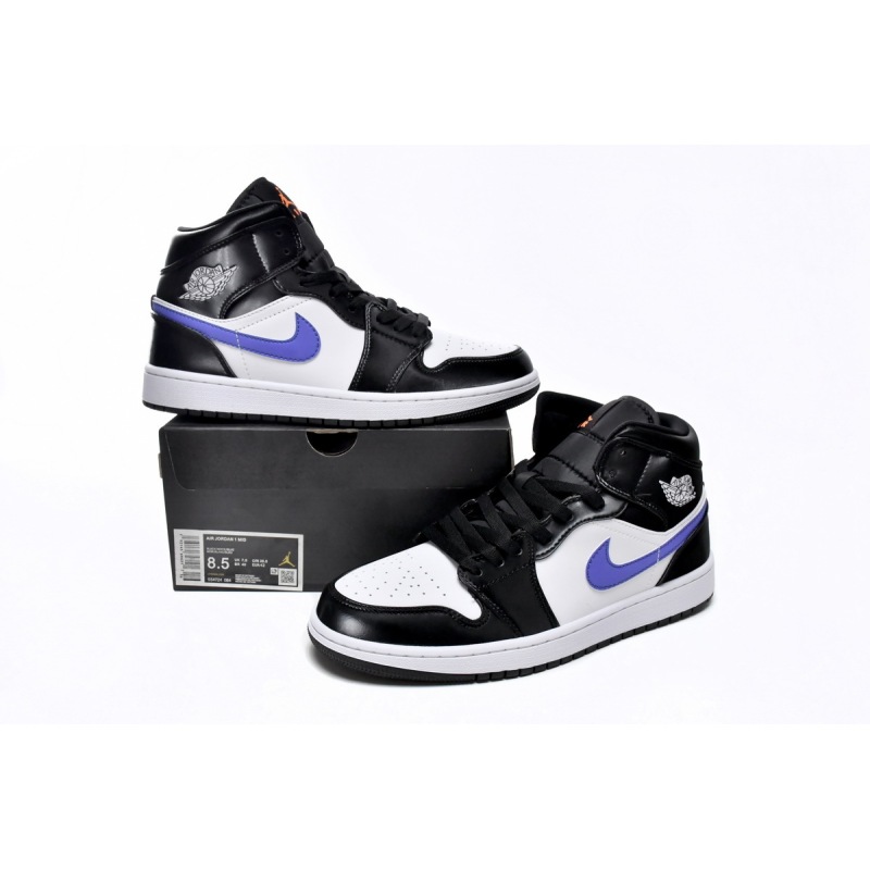 OG Jordan 1 Mid Black Racer Blue White,554725-084