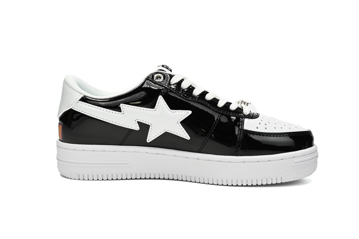 Special Sale A Bathing Ape Bape Sta Low Black and White Shark 1H30-191-009