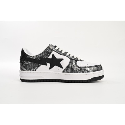 Special Sale A Bathing Ape Bape Sta Low Black Black Snake Skin 1180 191 009 01