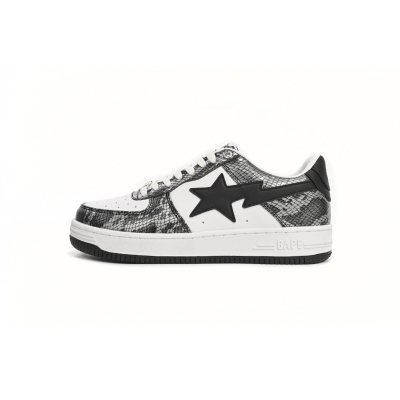 Special Sale A Bathing Ape Bape Sta Low Black Black Snake Skin 1180 191 009 02
