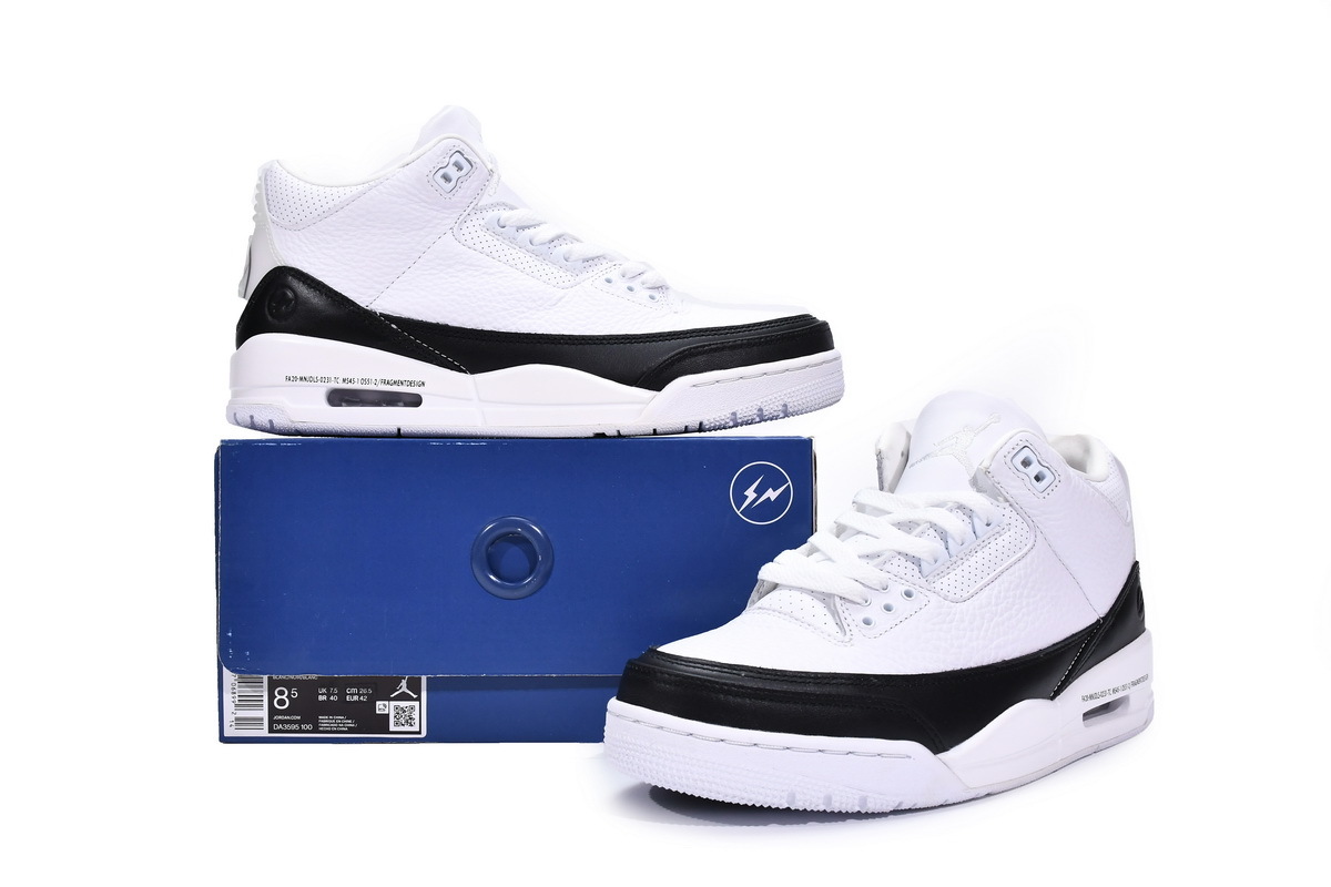 PKGoden Fragment Design x Air Jordan 3 Black White,DA3595-100