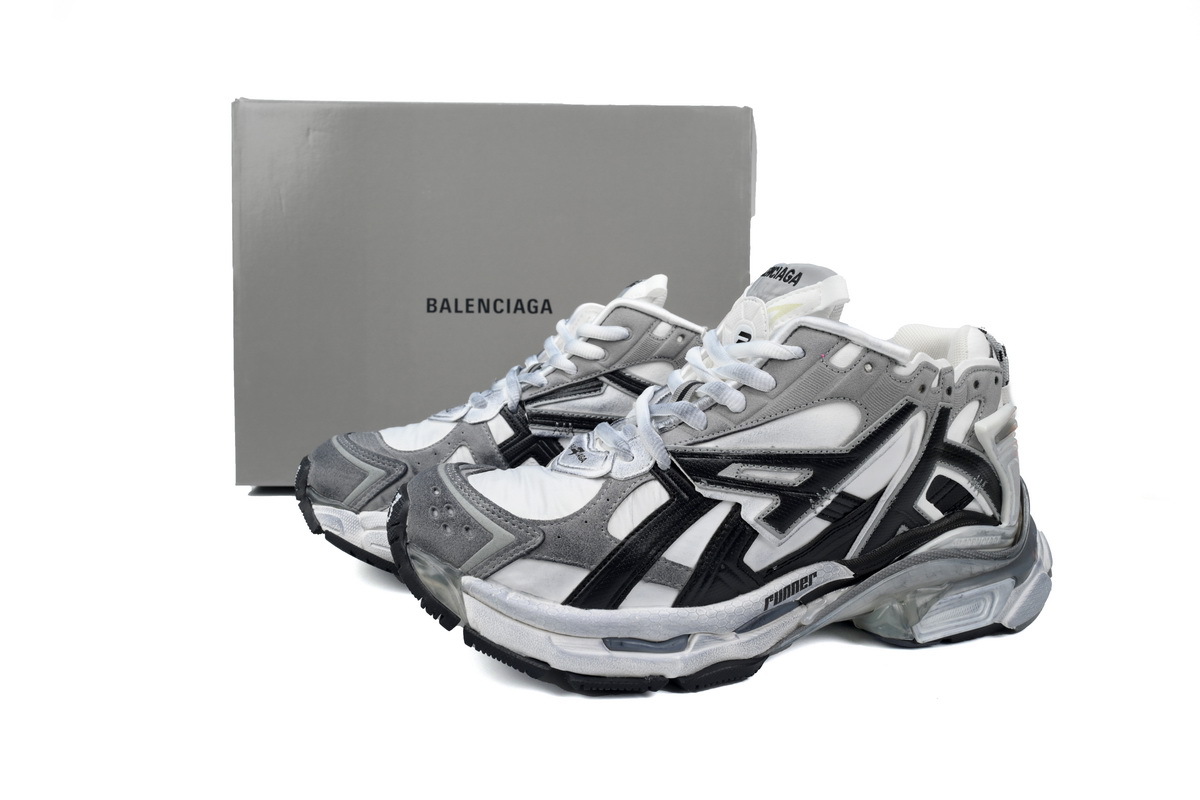 PKGoden Balenciaga 7th Runner White Black Gray 677402 W3RB2 9012