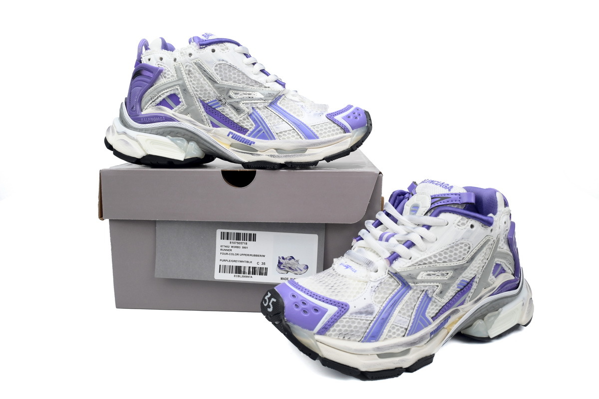 PKGoden Balenciaga 7th Runner White Purple 677402 W3RB2 5901